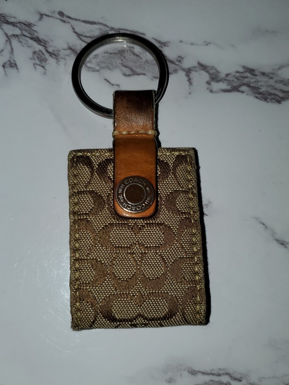 Vintage Coach Y2K Signature Canvas Mini Picture Frame Keychain Bag Charm Key Fob